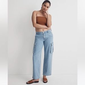 Madewell NWT low slung low rise cargo light wash pockets utility 33 16 new